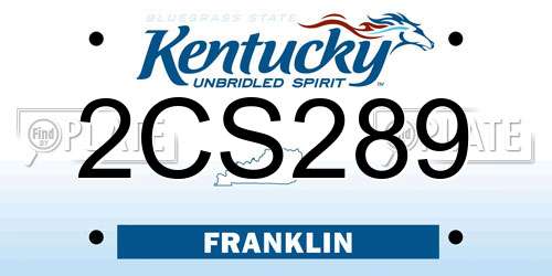 2CS289 Kentucky License Plate