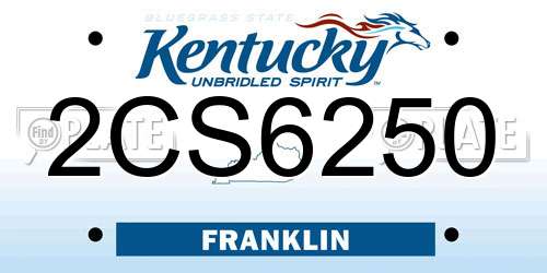 2CS6250 Kentucky License Plate