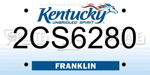 2CS6280 Kentucky License Plate