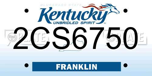 2CS6750 Kentucky License Plate