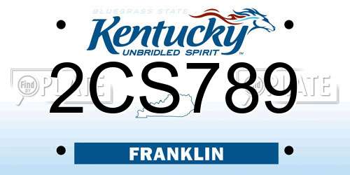 2CS789 Kentucky License Plate