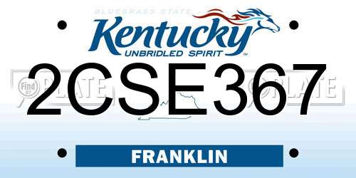 2CSE367 Kentucky License Plate