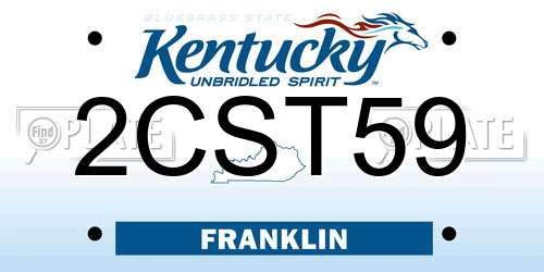 2CST59 Kentucky License Plate