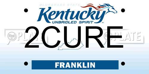 2CURE Kentucky License Plate