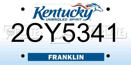 2CY5341 Kentucky License Plate