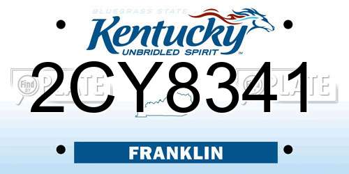 2CY8341 Kentucky License Plate