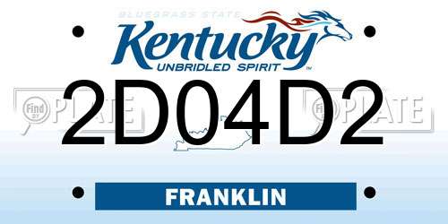 2D04D2 Kentucky License Plate