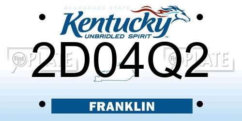 2D04Q2 Kentucky License Plate