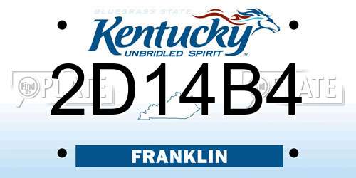 2D14B4 Kentucky License Plate