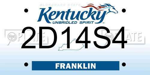 2D14S4 Kentucky License Plate