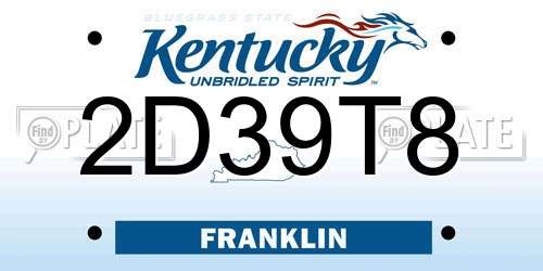 2D39T8 Kentucky License Plate