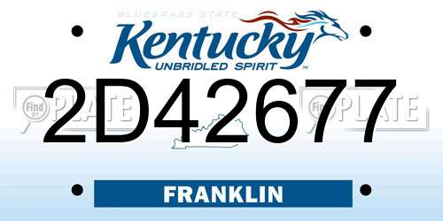 2D42677 Kentucky License Plate