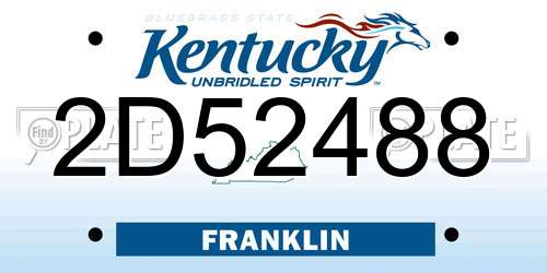 2D52488 Kentucky License Plate