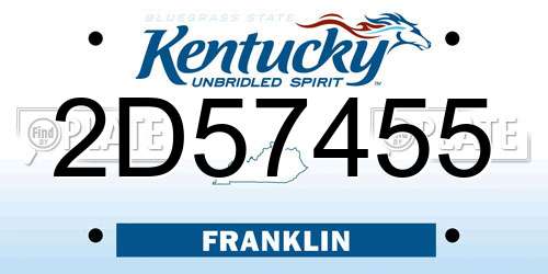 2D57455 Kentucky License Plate