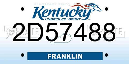 2D57488 Kentucky License Plate
