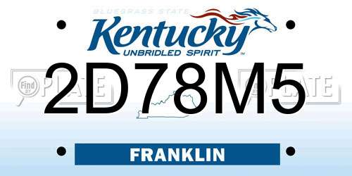 2D78M5 Kentucky License Plate