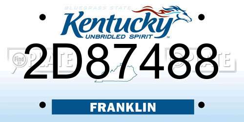 2D87488 Kentucky License Plate