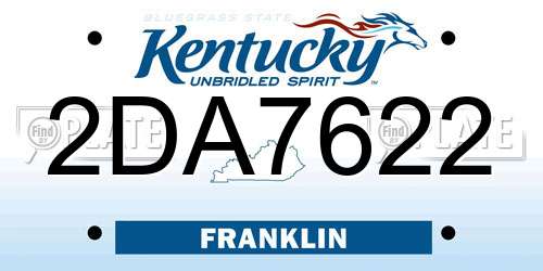 2DA7622 Kentucky License Plate