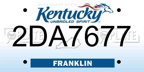 2DA7677 Kentucky License Plate