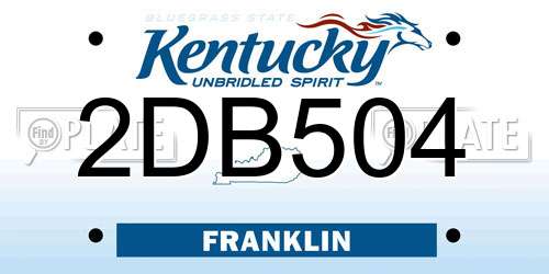 2DB504 Kentucky License Plate