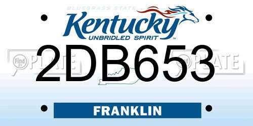 2DB653 Kentucky License Plate