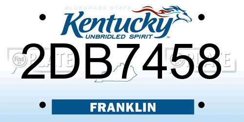 2DB7458 Kentucky License Plate
