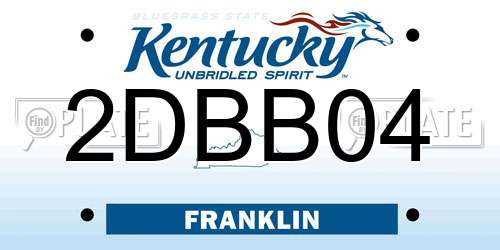 2DBB04 Kentucky License Plate