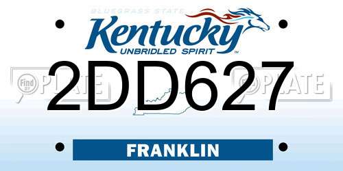 2DD627 Kentucky License Plate