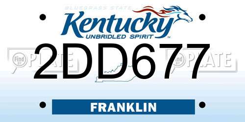 2DD677 Kentucky License Plate