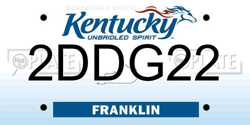 2DDG22 Kentucky License Plate