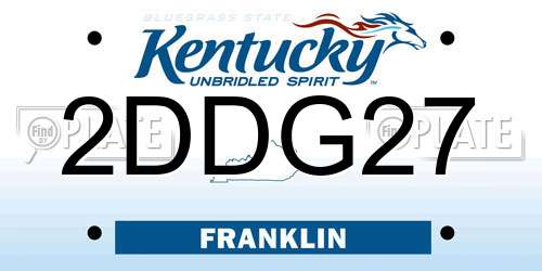 2DDG27 Kentucky License Plate