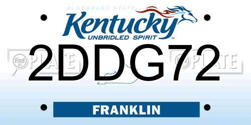 2DDG72 Kentucky License Plate