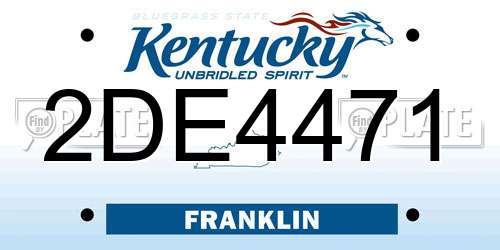 2DE4471 Kentucky License Plate