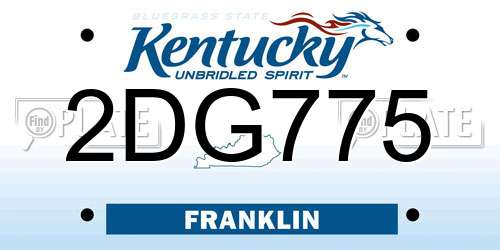 2DG775 Kentucky License Plate