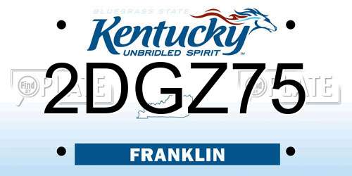 2DGZ75 Kentucky License Plate