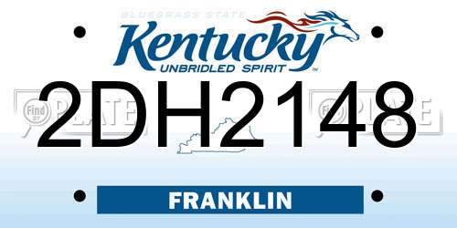 2DH2148 Kentucky License Plate