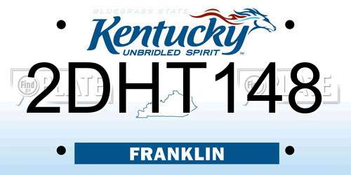 2DHT148 Kentucky License Plate