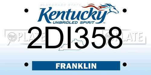 2DI358 Kentucky License Plate