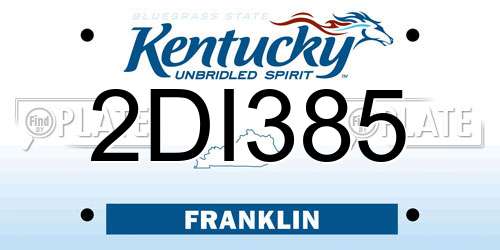 2DI385 Kentucky License Plate