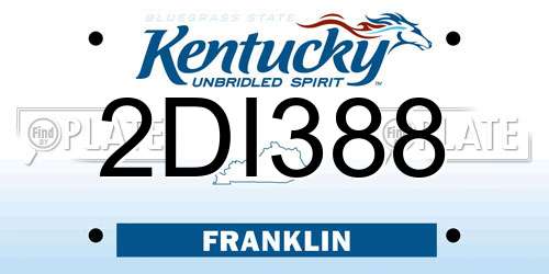 2DI388 Kentucky License Plate
