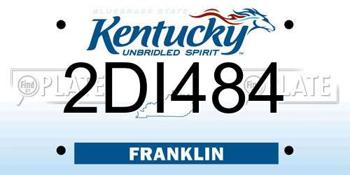 2DI484 Kentucky License Plate