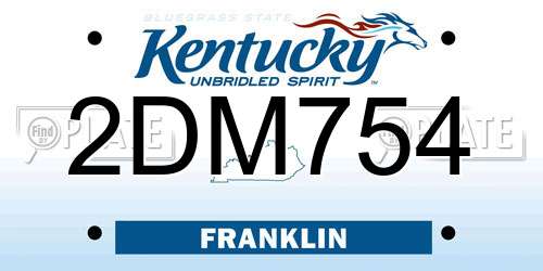 2DM754 Kentucky License Plate