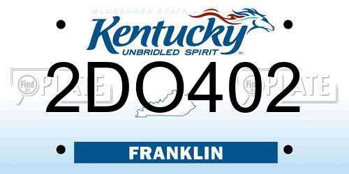 2DO402 Kentucky License Plate