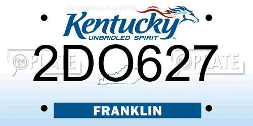 2DO627 Kentucky License Plate