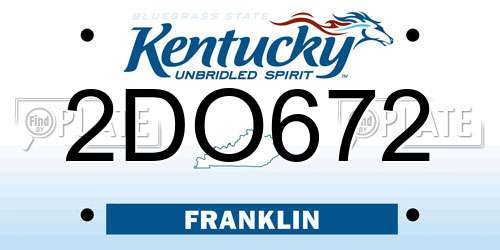 2DO672 Kentucky License Plate