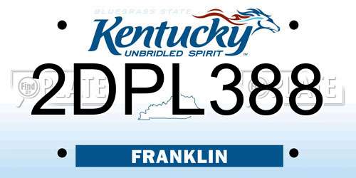 2DPL388 Kentucky License Plate