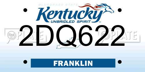 2DQ622 Kentucky License Plate