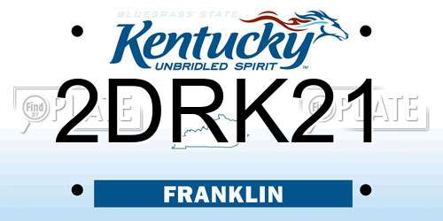 2DRK21 Kentucky License Plate