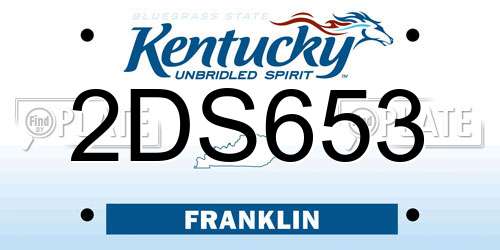 2DS653 Kentucky License Plate