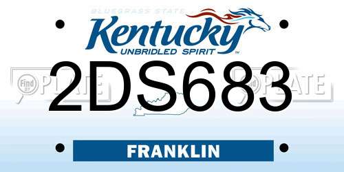 2DS683 Kentucky License Plate